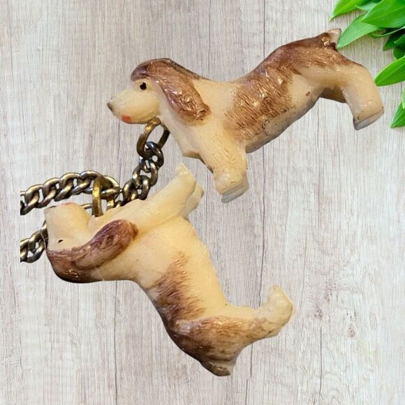 Vintage Tiny Dog Figurines Mom and Puppies Occupied Japan Cocker Spaniel - Picture 9 of 9